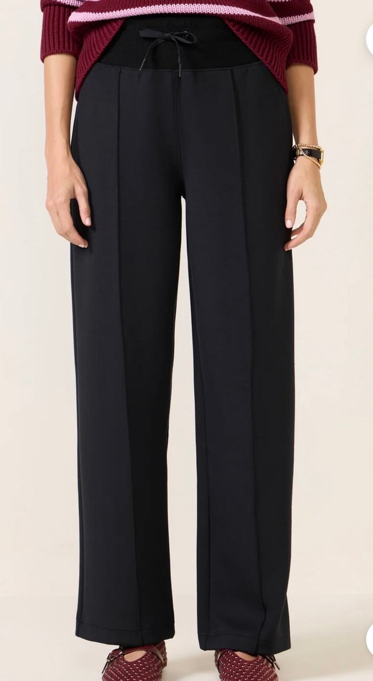 SPANX AirEssentials Luxe Straight Leg Front Seam Pants in Very Black Size XL